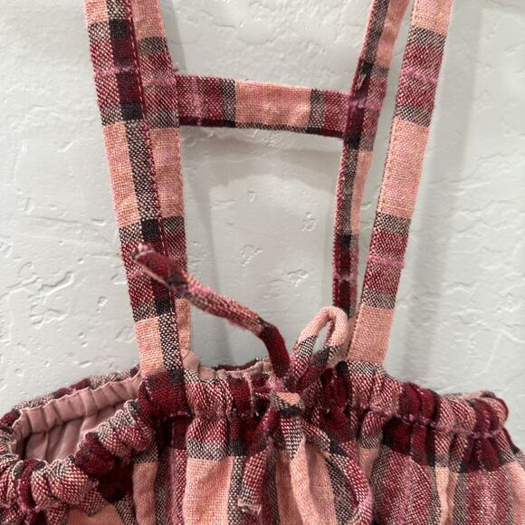 Zara Pink Plaid Suspender Skirt - Picture 3 of 9